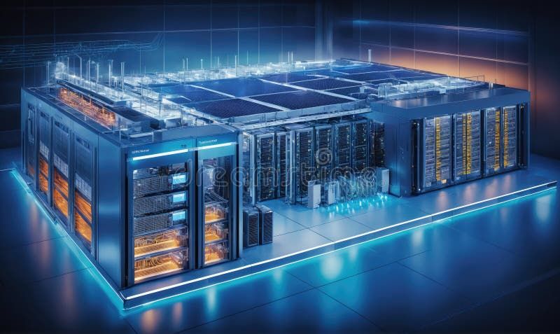 Interior of a Google data center cooling facility